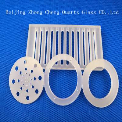 China supplier Matted translucent Opaque CNC Machining Fused Silica Quartz Part Flange