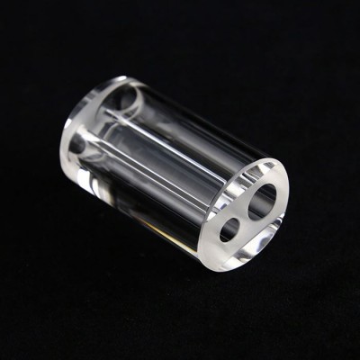 Laser cutting heat resistant clear quartz glass part tube