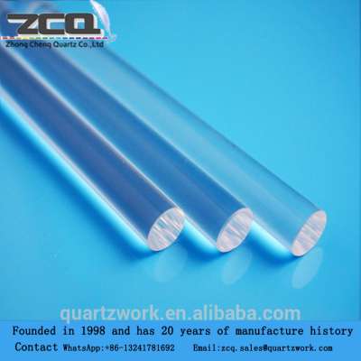 2016 High purity clear fused silica quartz heating rod solid glass rod